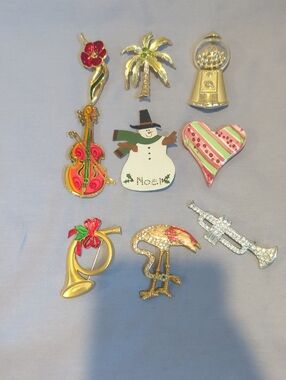 Brooches Variety Of 6 Colorful & Shinny